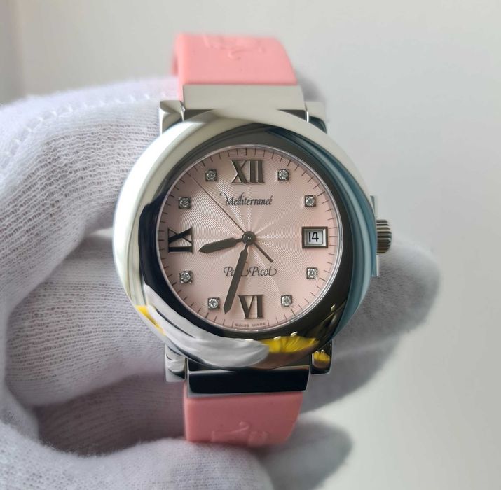 Жіночий годинник Paul Picot Mediterranee Pink Diamonds Swiss Made 40mm