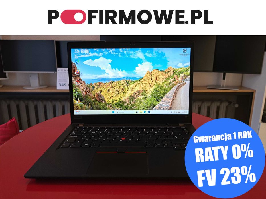 Tani Laptop 14" Lenovo ThinkPad T495 Ryzen 3 Pro 8GB/256GB SSD Vega6 FullHD IPS HDMI Gwarancja 12mc Faktura 23%