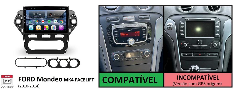 (NOVO) Rádio 2DIN • FORD • Mondeo MK4 (2007 a 2014) • Android 4+64GB