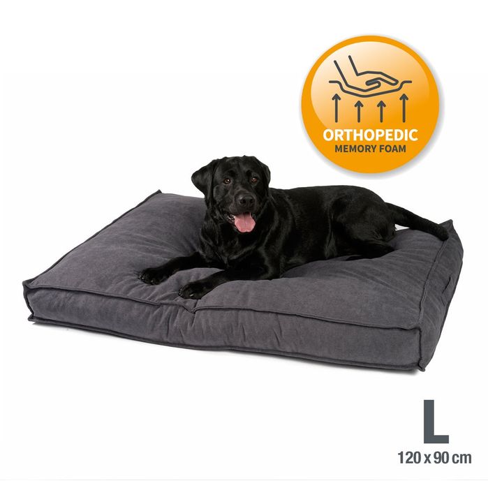 Legowisko XXL 120x90  ortopedyczne wodoodporne poszycie  grafit  szare