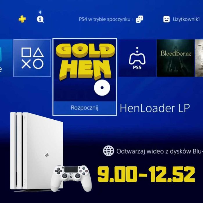 Płyta Blu Ray PS4 HenLoader 2.4b.18.9 9.00-13.00 Jailbreak Playstati