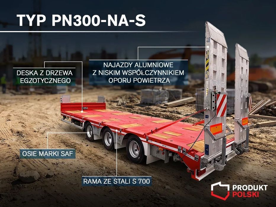 Palex Trailers PN 300 NA - S  Przyczepa niskopodwoziowa 3 osie | Saf | Ocynk | Najazdy Aluminiowe |