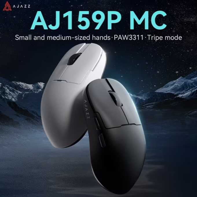 Ігрова мишка Ajazz AJ159 MC — PMW3311, 12800 DPI, RGB, чорна/біла