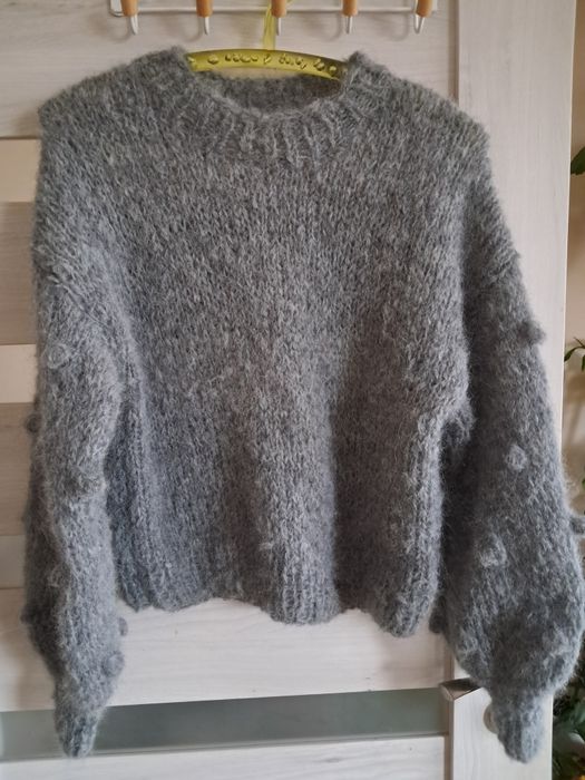 Puszysty sweter Alpaka  z Merino. Handmade.