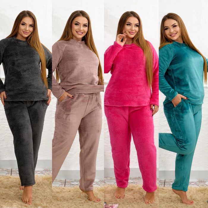 Жіночий домашній костюм піжама махра 48-50 52-54 56-58