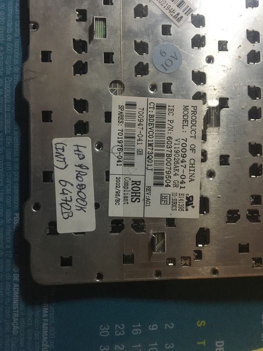 Teclado HP Probook 6470B64750485528705121
