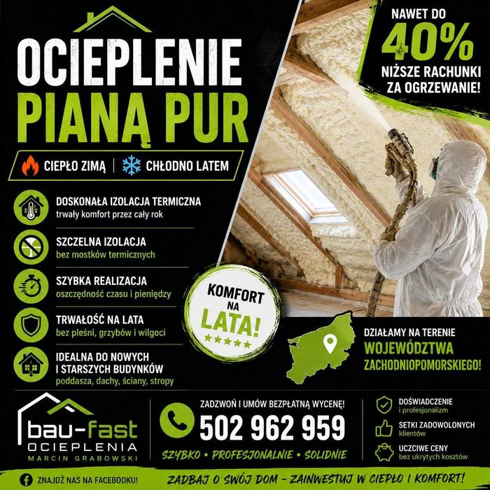 Piana pur! Ocieplanie poddaszy, izolacje natryskowe!