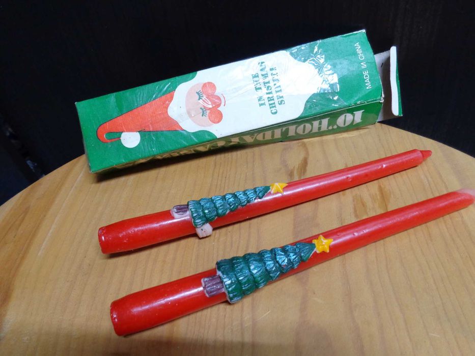 Velas com árvore de Natal