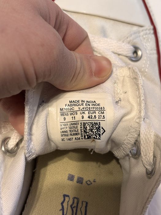 Конверси білі розмір 42,5 оригінал