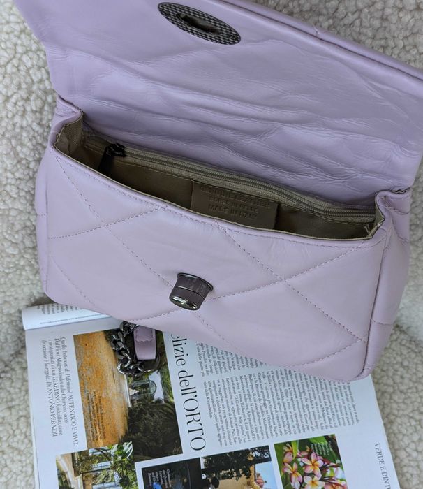 Sale. Кожаная итальянская сумка puffer с цепочками. Шкіряна сумка.