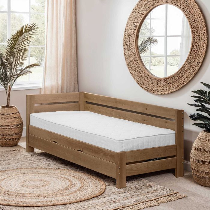 łóżko z oparciem i pojemnikiem VERDI 90x200 +150 kg bardzo mocne