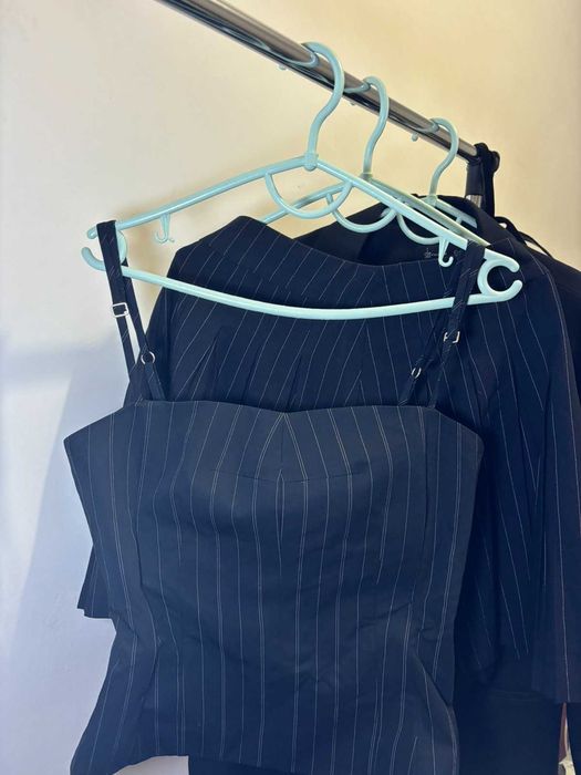 топ-корсет у тонку смужку