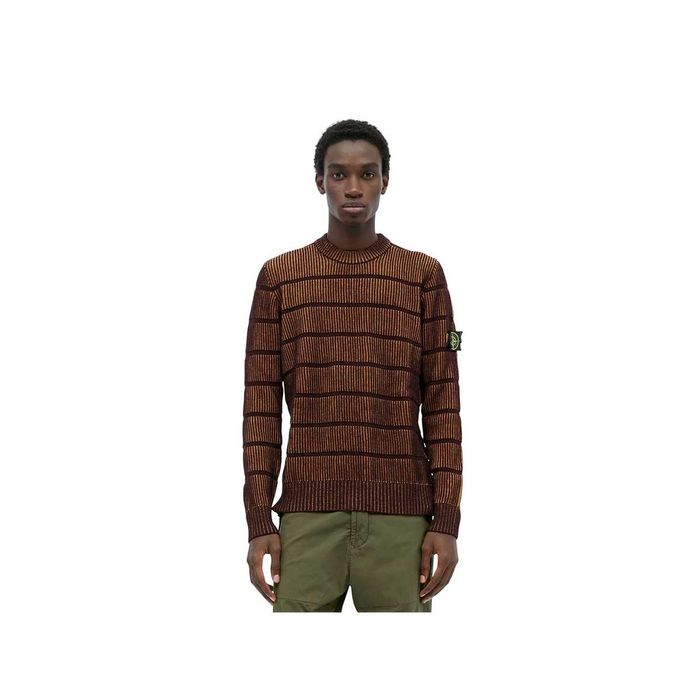 Светр STONE ISLAND 513D1 Striped Ribbed-Knit Sweater Brown