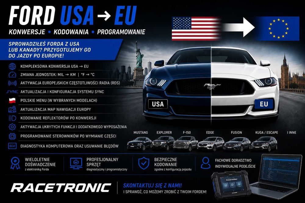 Ford USA → EU | Kodowanie • Programowanie • Konwersje | Racetronic