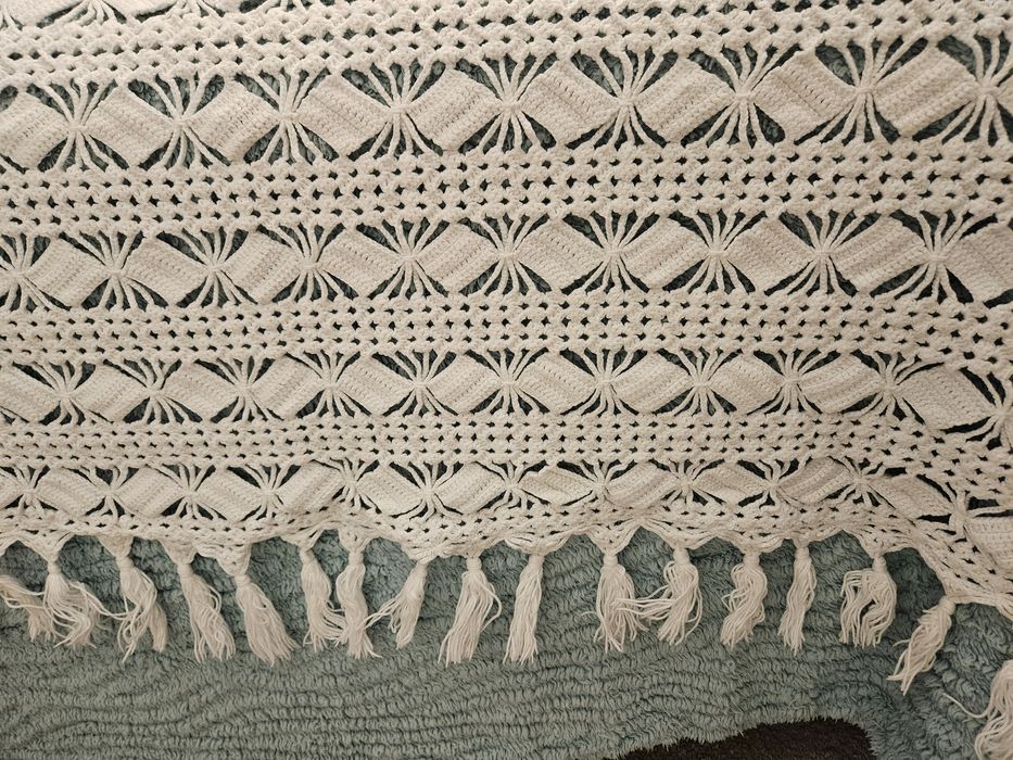 Coberta de renda feita à mão-Cama de casal