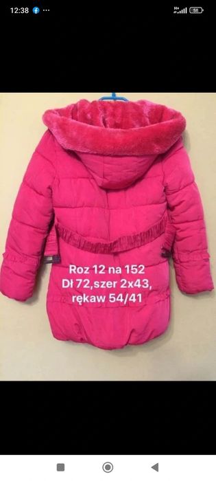 Ciepła zimowa kurtka/plaszczyk stan idealny roz 12 Grat