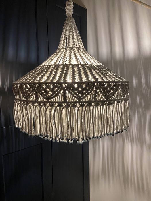 Żyrandol wiązany Makrama