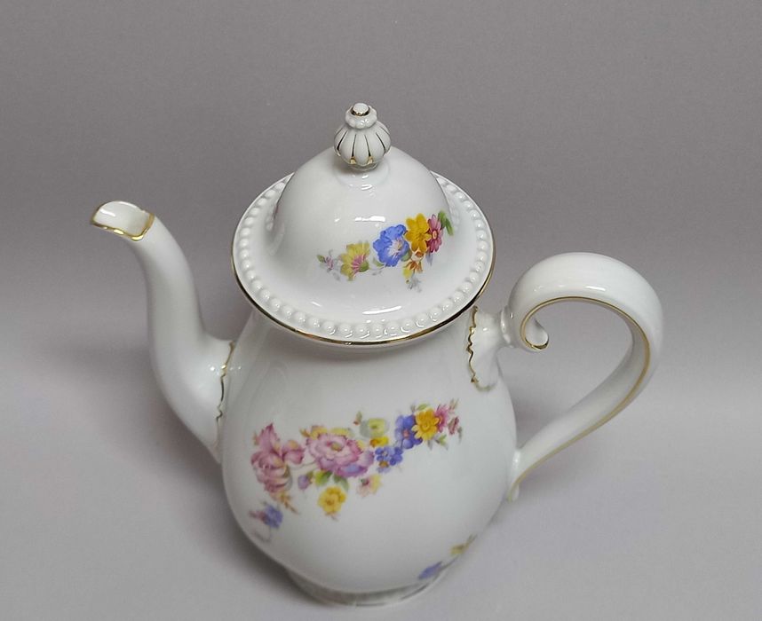 Garnitur do kawy, dzbanek, cukiernica i mlecznik, Rosenthal Perlrand