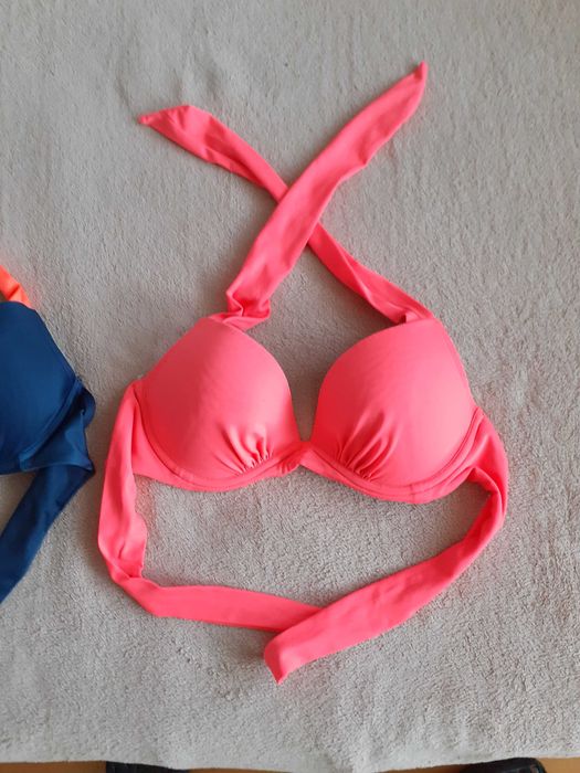 Góra od bikini 70B stanik od stroju kąpielowego pomarańczowy neonowy