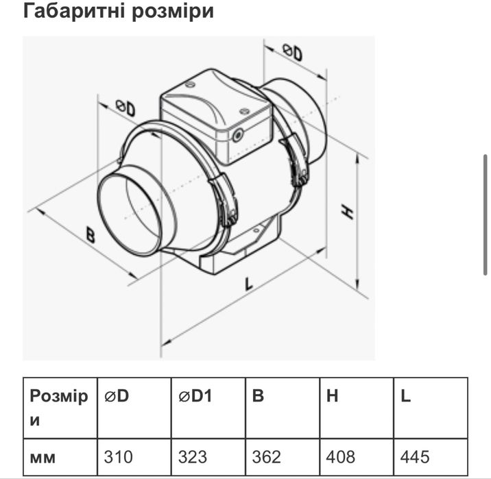 Продам канальний вентилятор Вентс ТТ ПРО 315