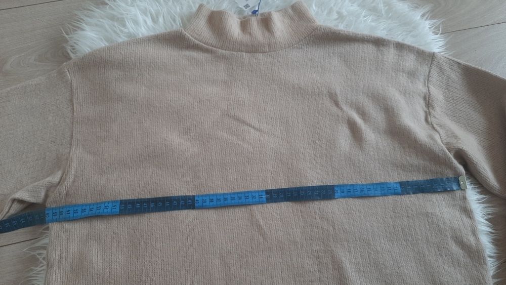Sweter Zara bezowy carmel polgolf oversize M 38