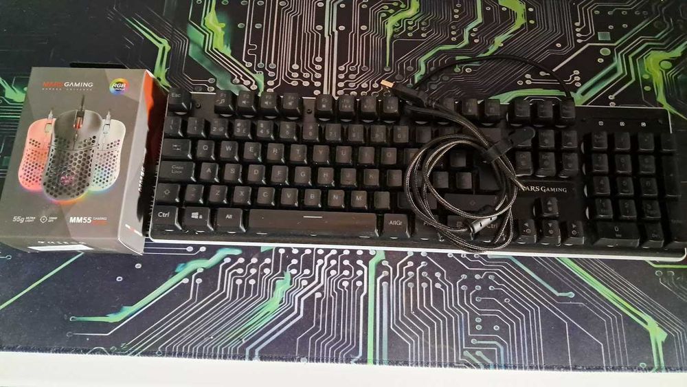 Teclado MK320 RGB PT  + Rato MM55 RGB 12800DPI Mars Gaming
