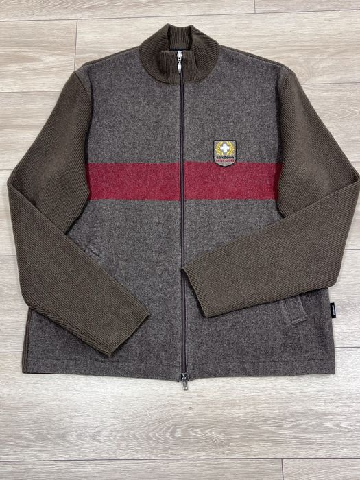 Strellson р.XL XXL вовняний зіп светр куртка кардиган swiss cross чол