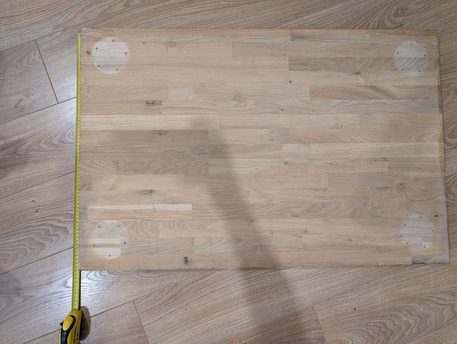 dębowe biurko z regulowaną wysokością blat: 100x65x3.5