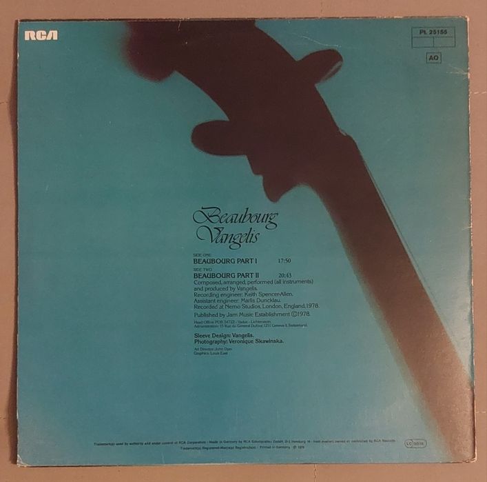 Vangelis   Beaubourg  1978  NM-