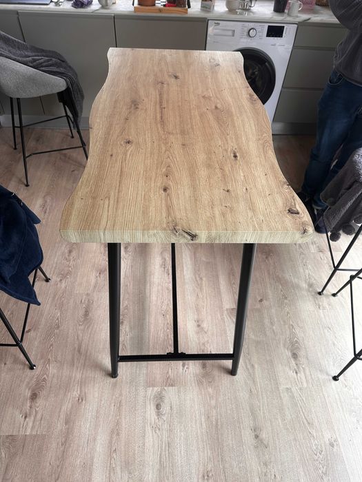 Mesa de Bar / Jantar Alta (Madeira e Metal)