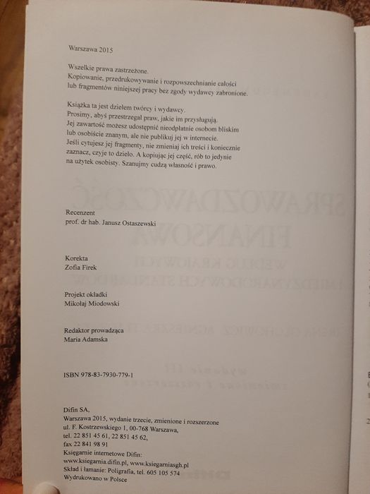 Sprawozdawczość finansowa według krajowych i międzynarodowych standard