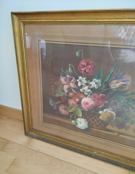 Quadro Antigo, moldura envidraçada