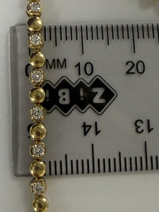 Золотой браслет с бриллиантами 17см