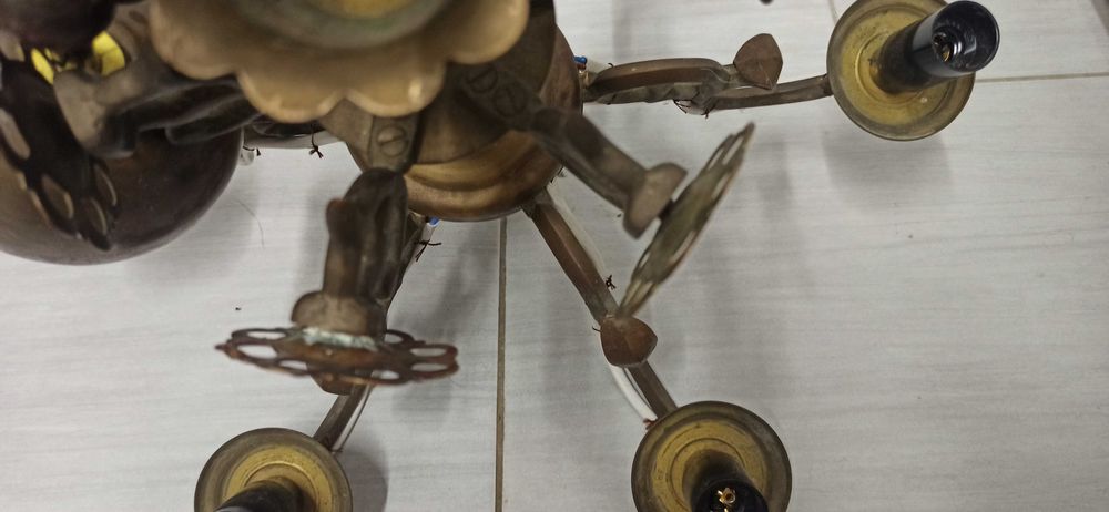 Żyrandol/lampa księstwo warszawskie, 6 punktów świetlnych