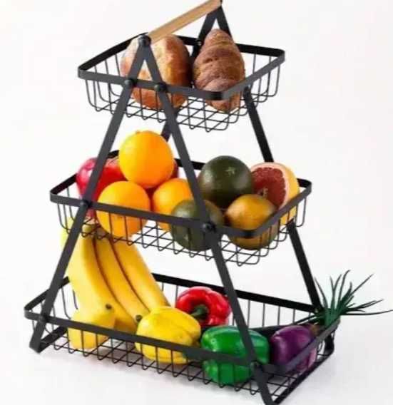 Фруктівниця триярусна корзина для кухні органайзер для зберігання