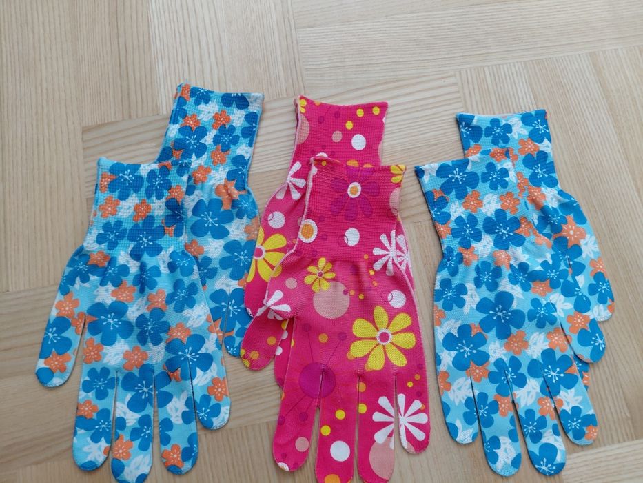 Rękawiczki ogrodowe materiałowe 3szt rozmiar S/M