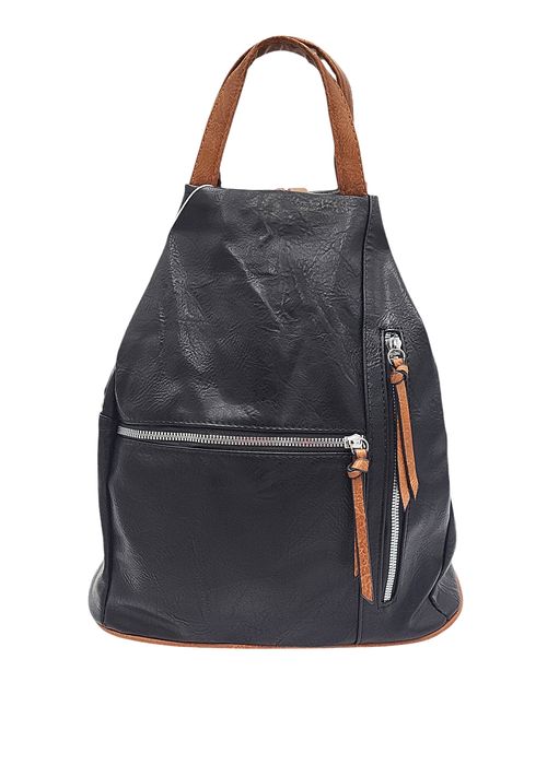 Torebka plecak damski 2 w 1 czarny z brązem