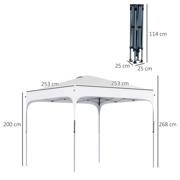 Tenda Dobrável 2.5x2.5m com Proteção UV e Bolsa de Transporte - NOVA!