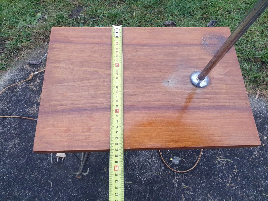 Lampa nocna stojąca z stolikiem PRL vintage