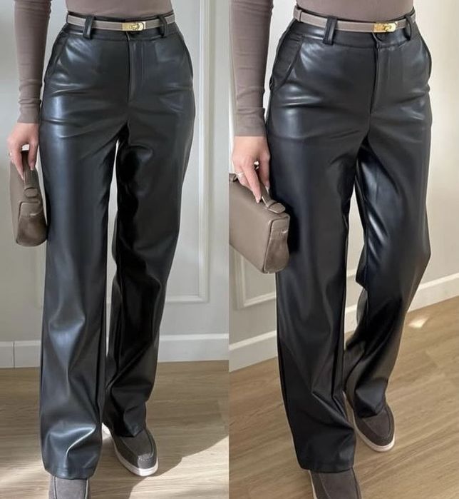 Чорні шкіряні штани в гарному стані