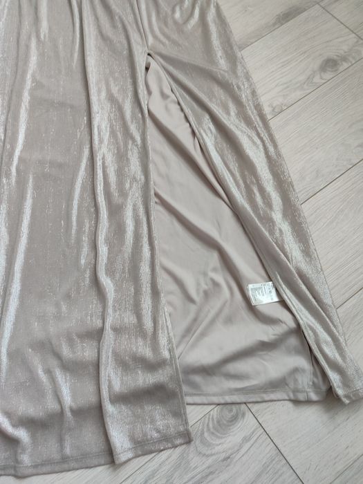 Sukienka maxi srebrna r 42 wesele sylwester studniówka