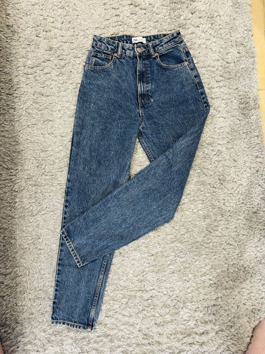 Джинси мом Zara mom fit 34 -сині ,джинсы синие zara xs-s
