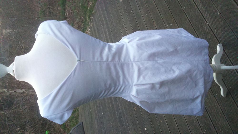 Nowa krótka sukienka biała koktajlowa wesele S M szyta na miarę