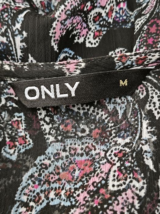 ONLY zwiewna sukienka z długim rękawem - wzór Paisley - rozmiar M/L