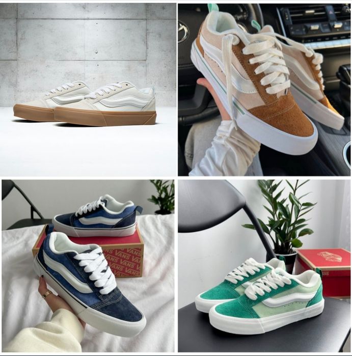 р36-45 Кеди Vans KNU skool black white pink grey beige blue