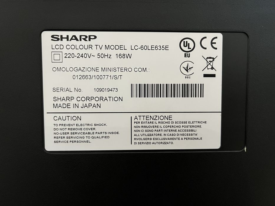 Телевізор SHARP LCD LC-60LE635E