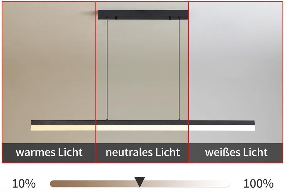 Mikeru 120 Cm Ściemniana, Nowoczesna Lampa Wisząca Led 48W