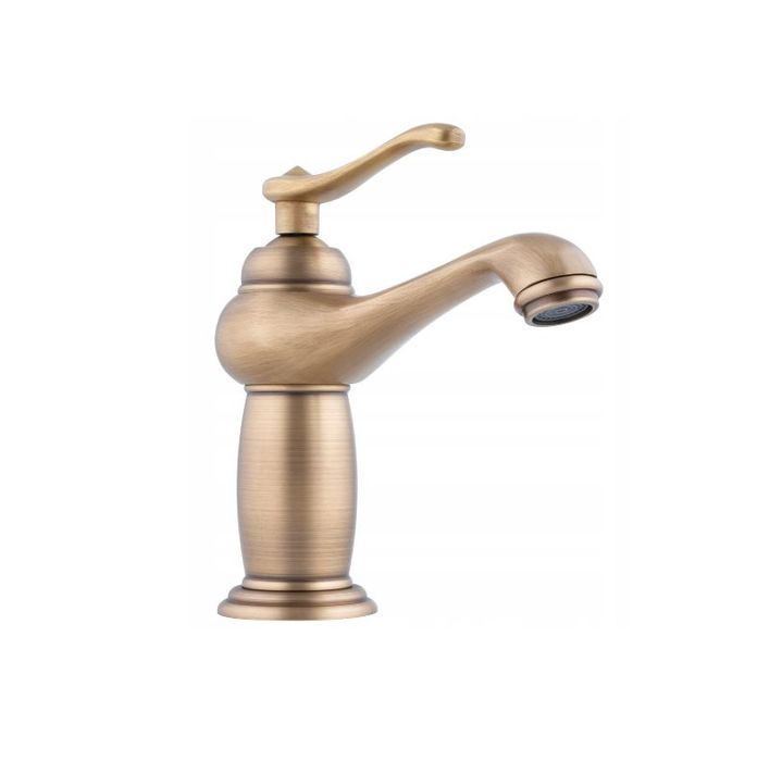 Bateria Umywalkowa Łazienki Wc Jednouchwytowa Stojąca Retro Kran Złota