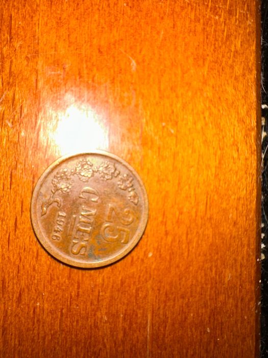 moeda 25 Centimes do Luxemburgo, emitida em 1946