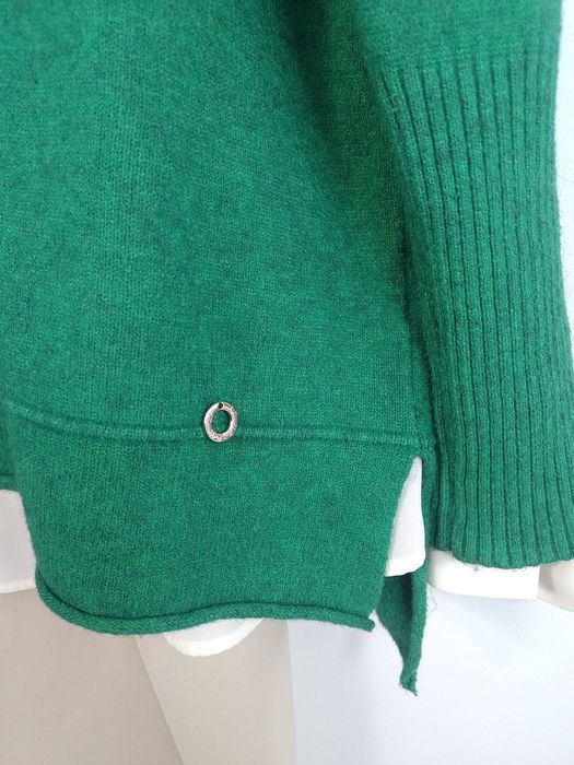 Zielony sweter  oversize miękki luźny wygodny 44 46